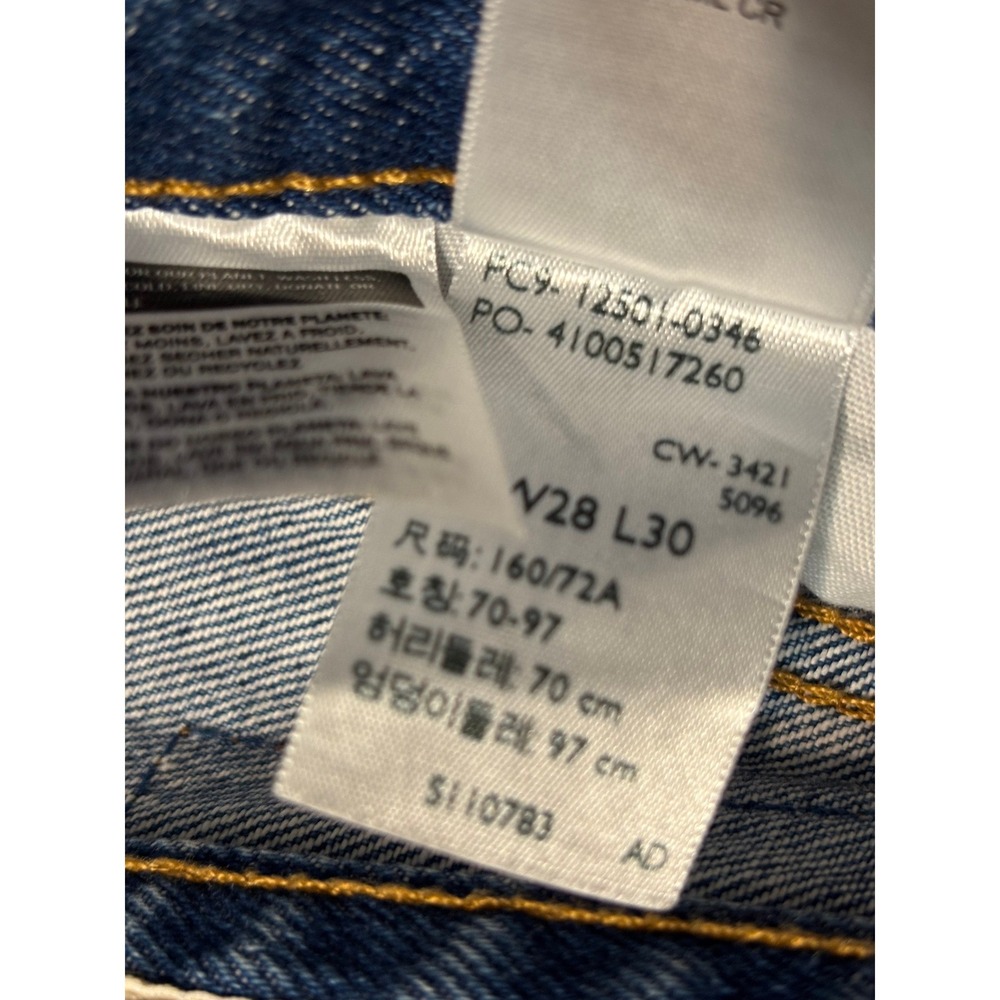 Levi's 501 Original Fit Jeans Women W28 L30 Blue Denim Distressed Good Used - Picture 8 of 13